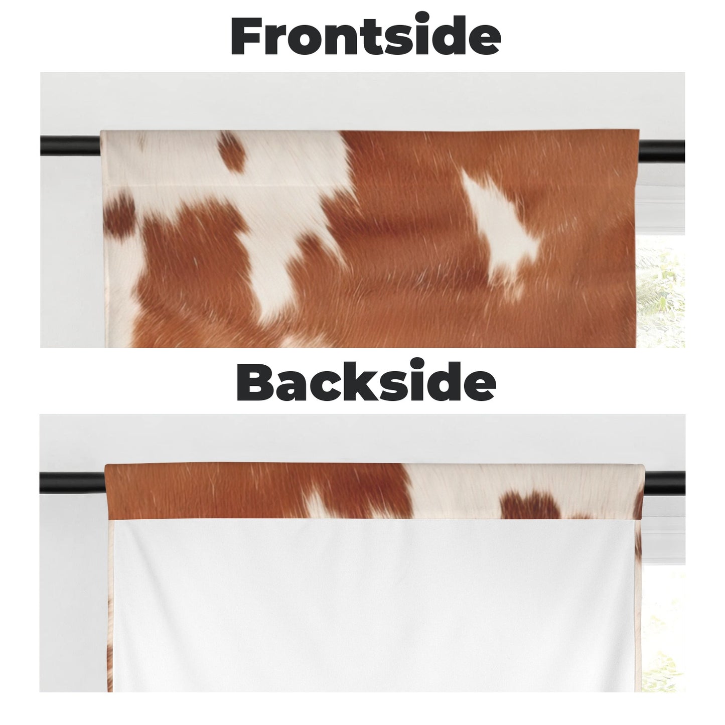 Cowhide Print Window Curtains 28"x40" (2-Piece) Made in America