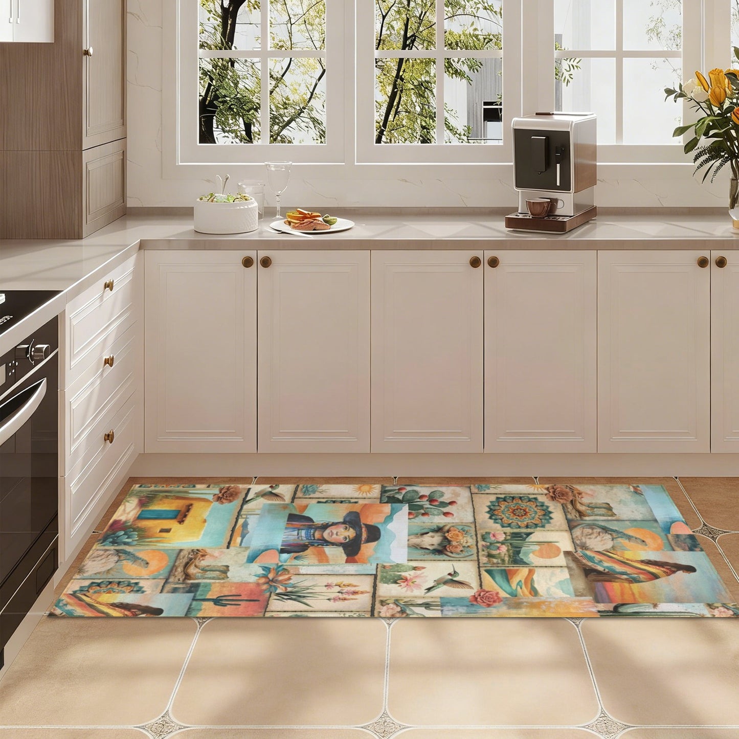 Baha Ranch Pictures of the Southwest Floor Rug Runner Made in America Indoor 60" x 22" Made in America