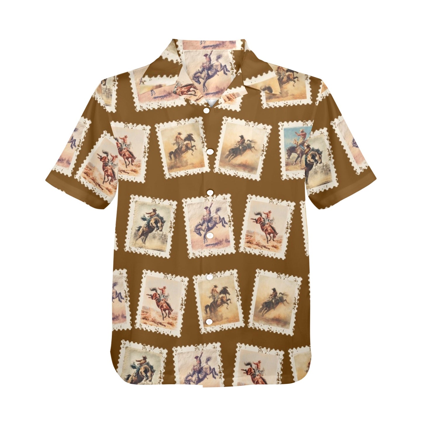 Baha Ranch Stamp Rodeo Western Hawaiian Shirt Made in America