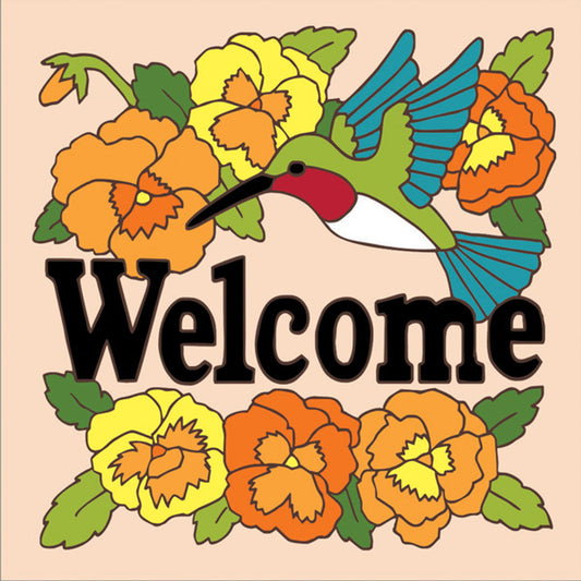 Welcome Hummer Tile | Hummingbird Welcome Plaque