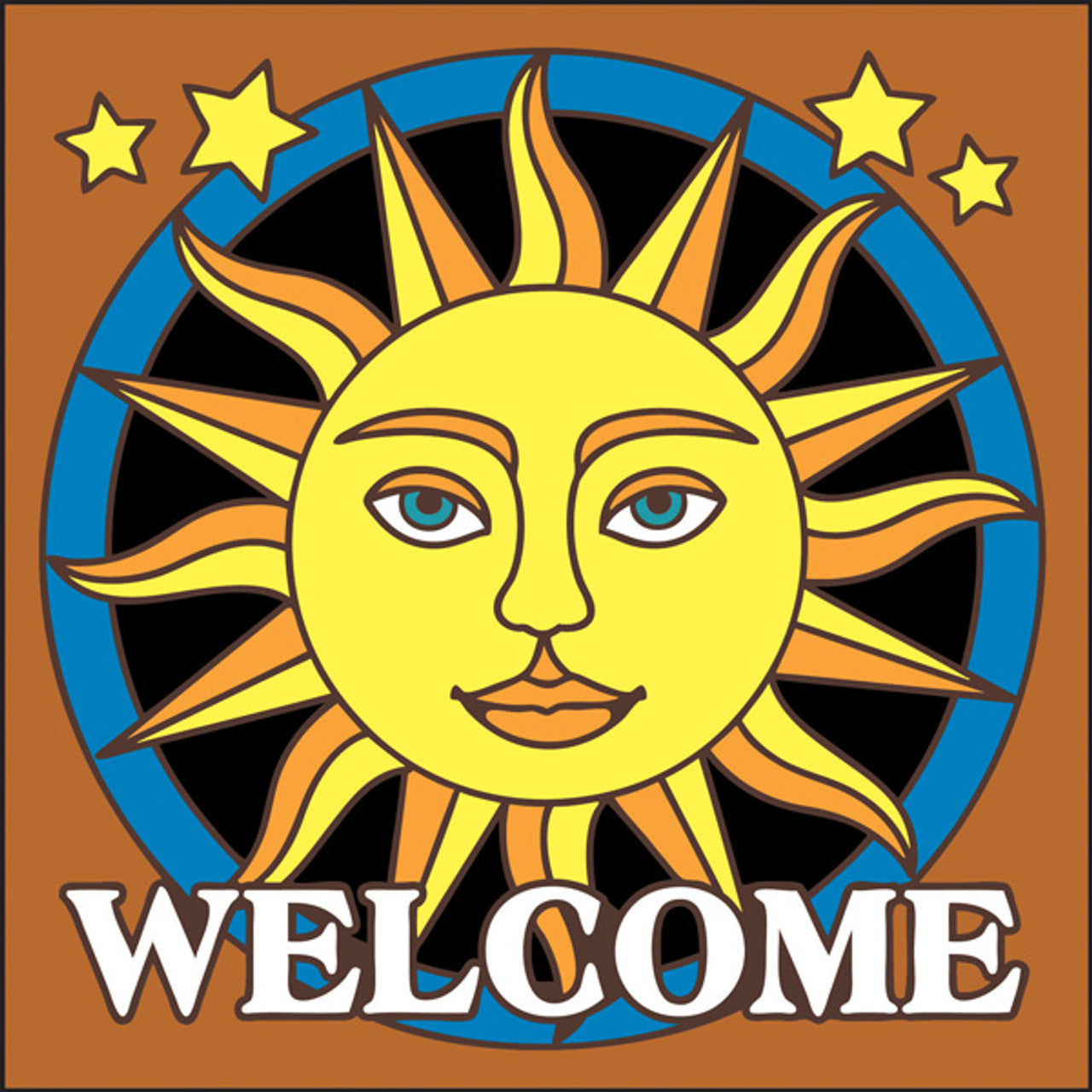 Welcome Sunface Tile | Sun Welcome Sign