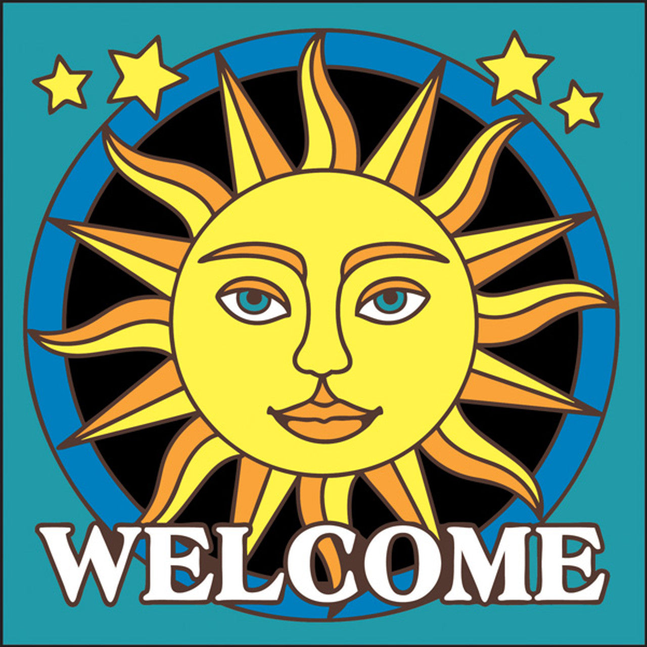 Welcome Sunface Tile | Sun Welcome Sign