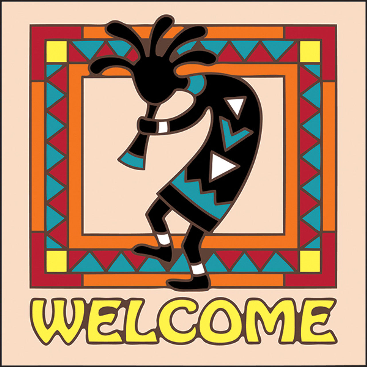 Welcome Koko Tile | Southwest Kokopelli Welcome Sign