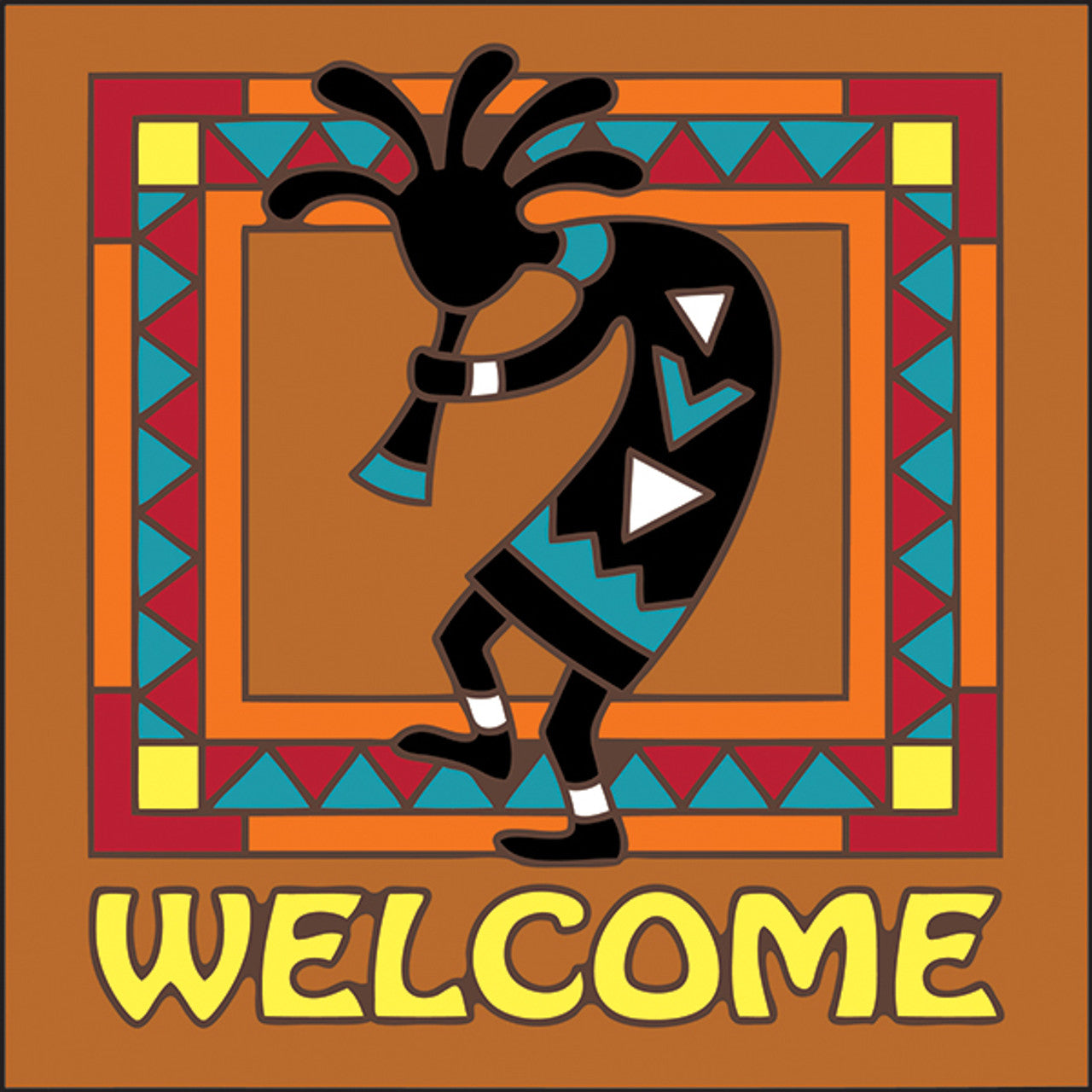 Welcome Koko Tile | Southwest Kokopelli Welcome Sign