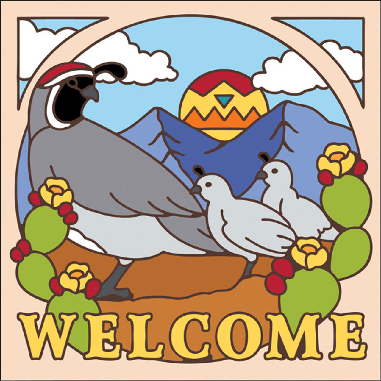 Welcome Quail Tile