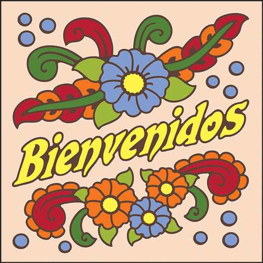 Bienvenidos Tile | Floral Welcome Sign