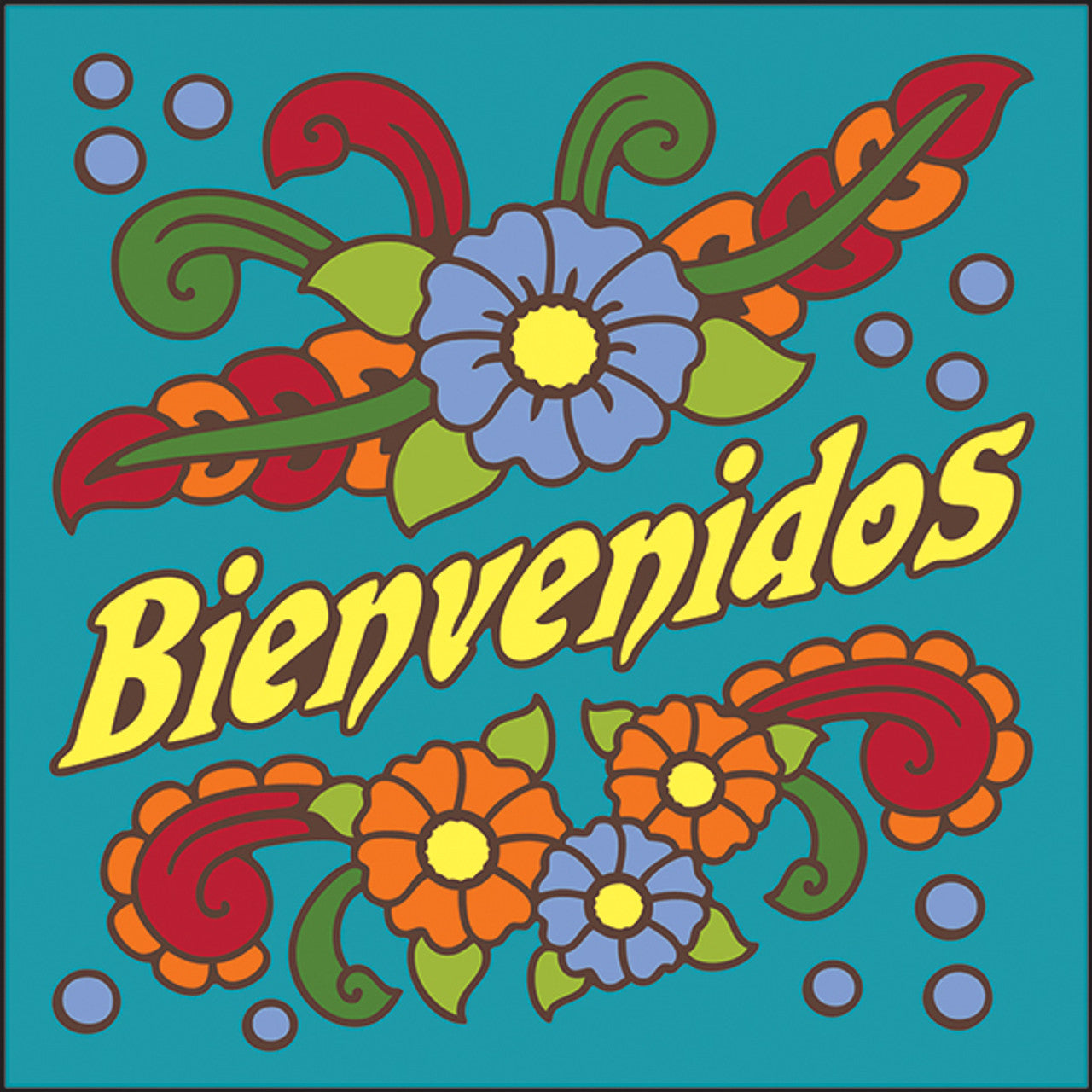 Bienvenidos Tile | Floral Welcome Sign