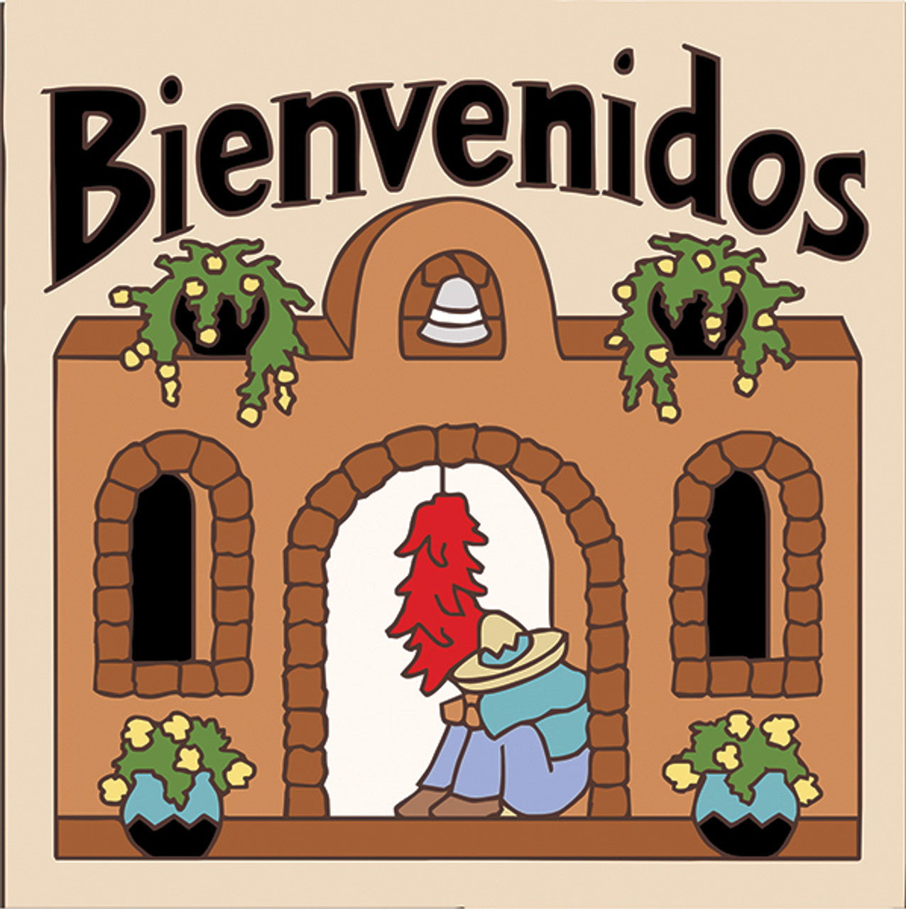 Bienvenidos Adobe Hacienda Tile | Welcome Sign