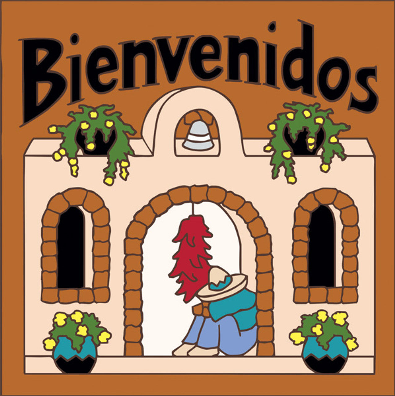 Bienvenidos Adobe Hacienda Tile | Welcome Sign