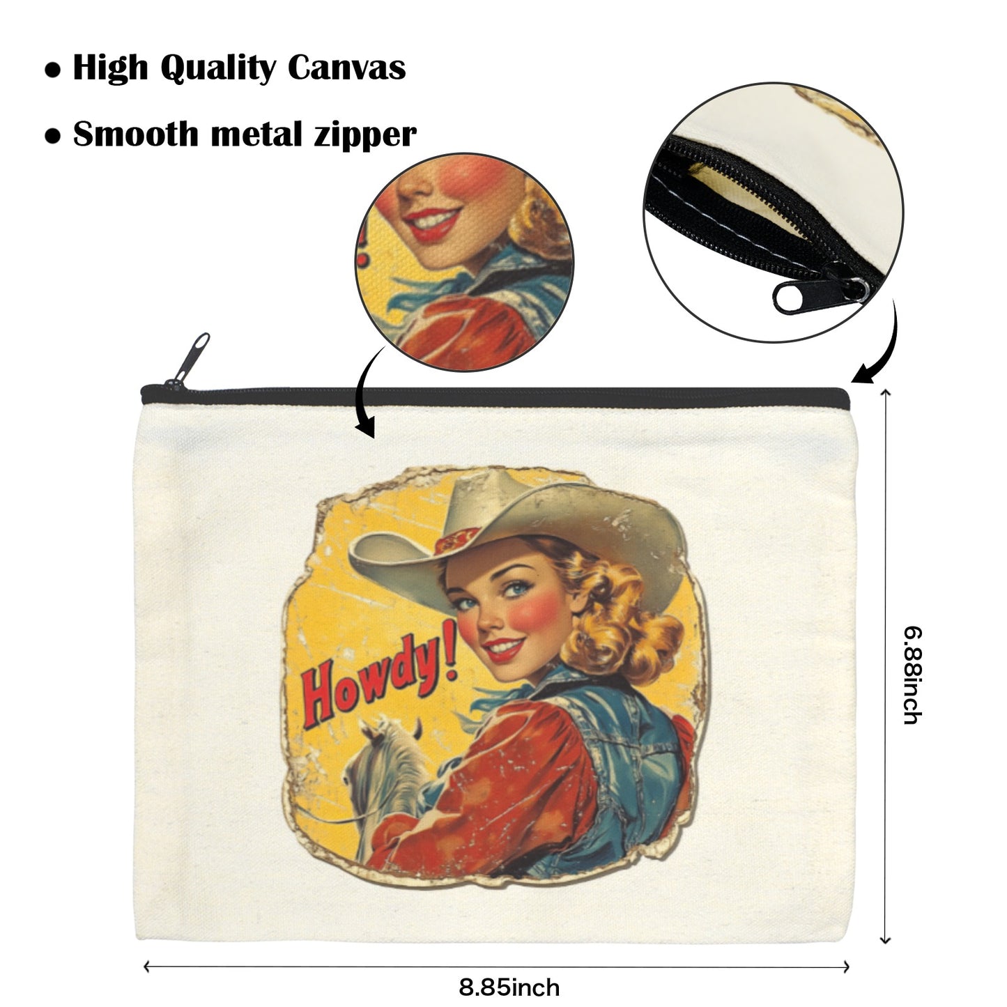Howdy Cosmetic Bag Pack of 5 Made in America