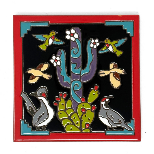 Cactus and Birds Tile