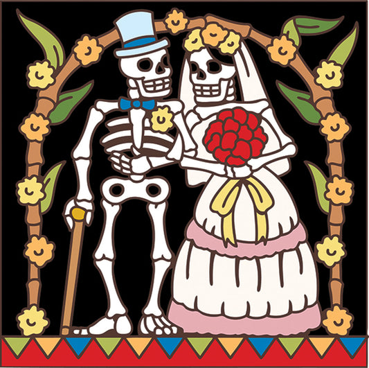 Day of the Dead Wedding Tile