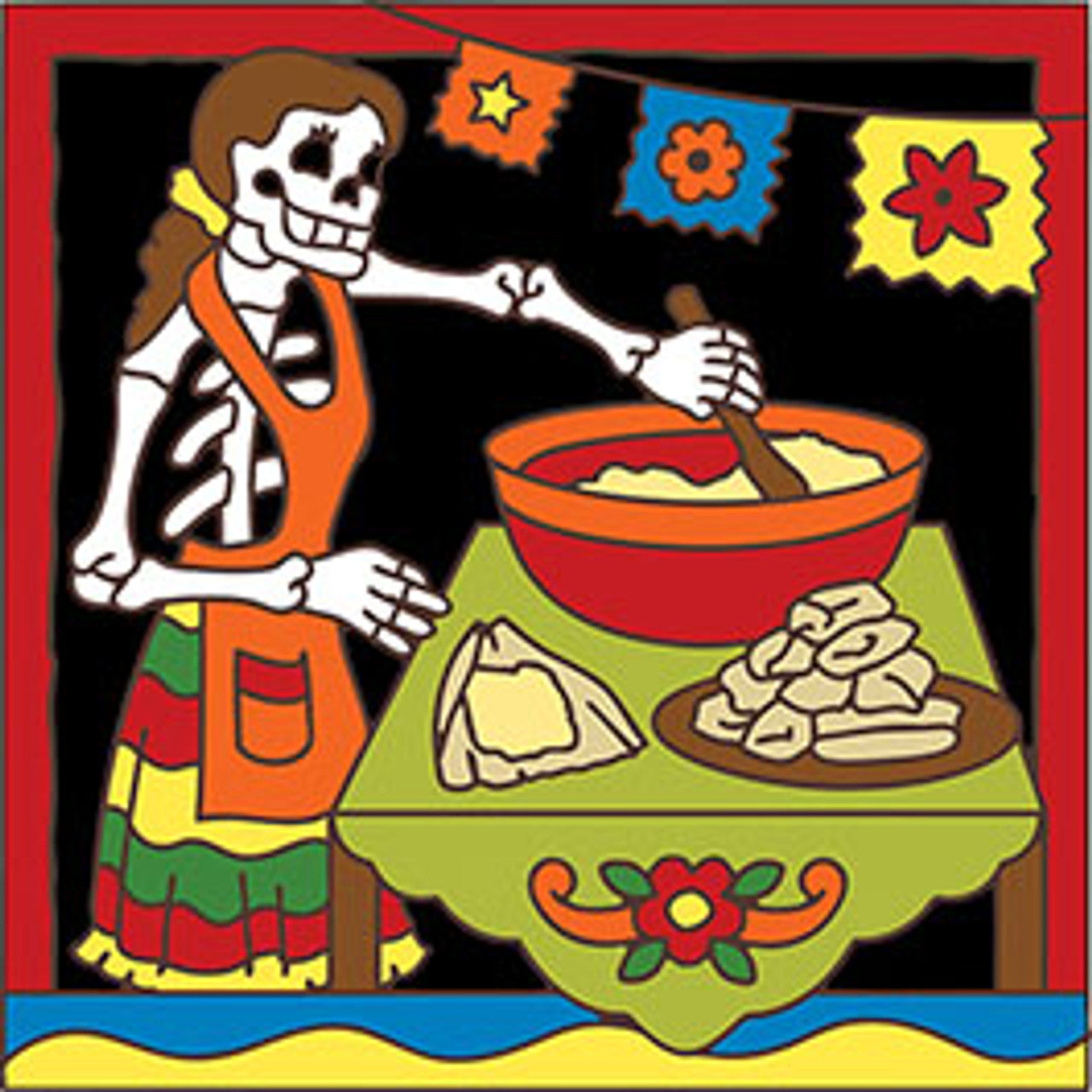 Day of the Dead Señorita's Tamales Tile