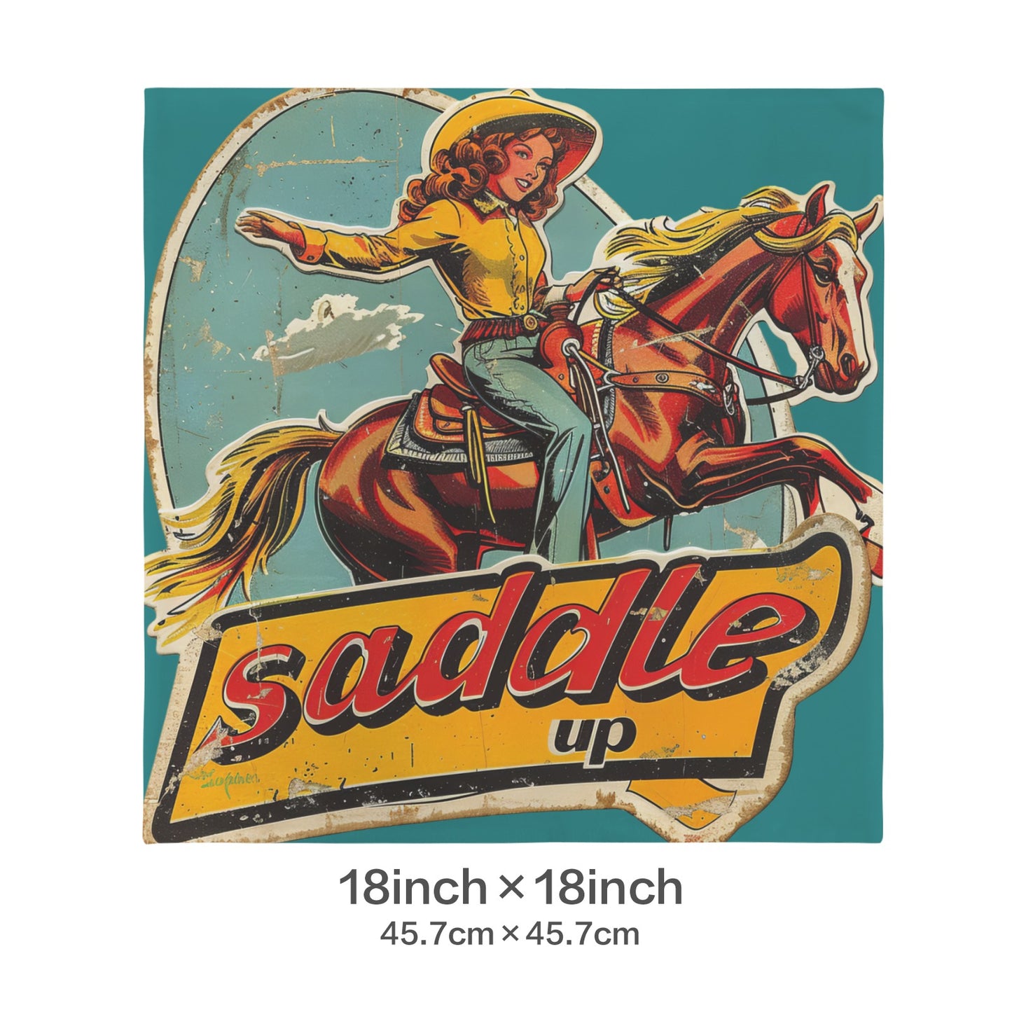 Baha Ranch Saddle Up Velvety Soft Pillow Case Made in America