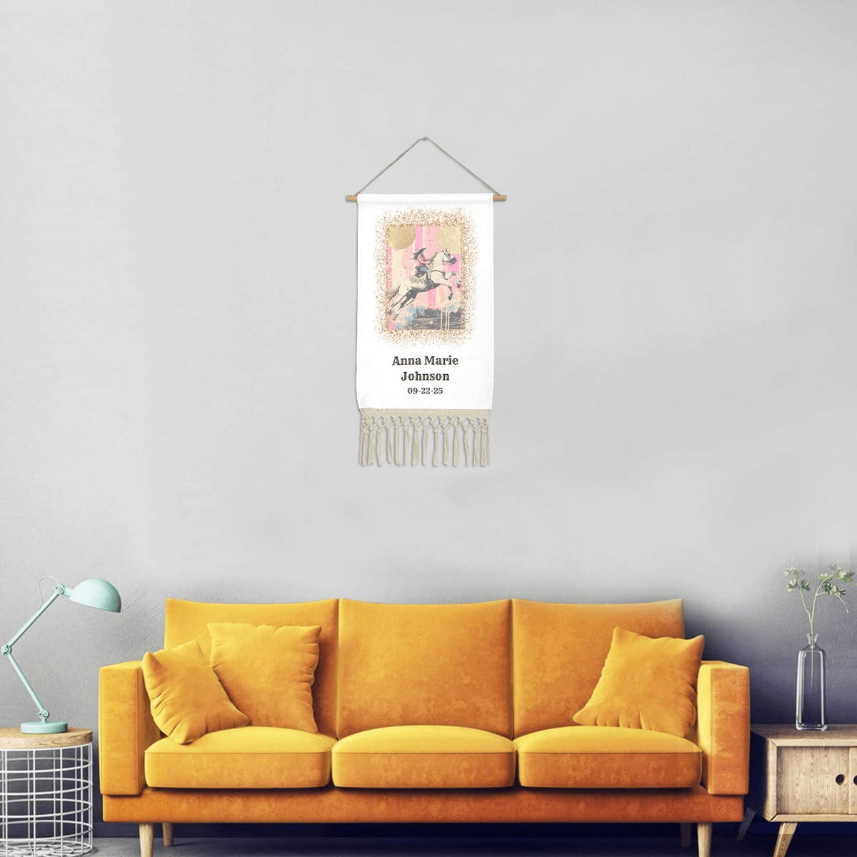 Baha Ranch Nursery Custom Linen Wall Hanging Made in America