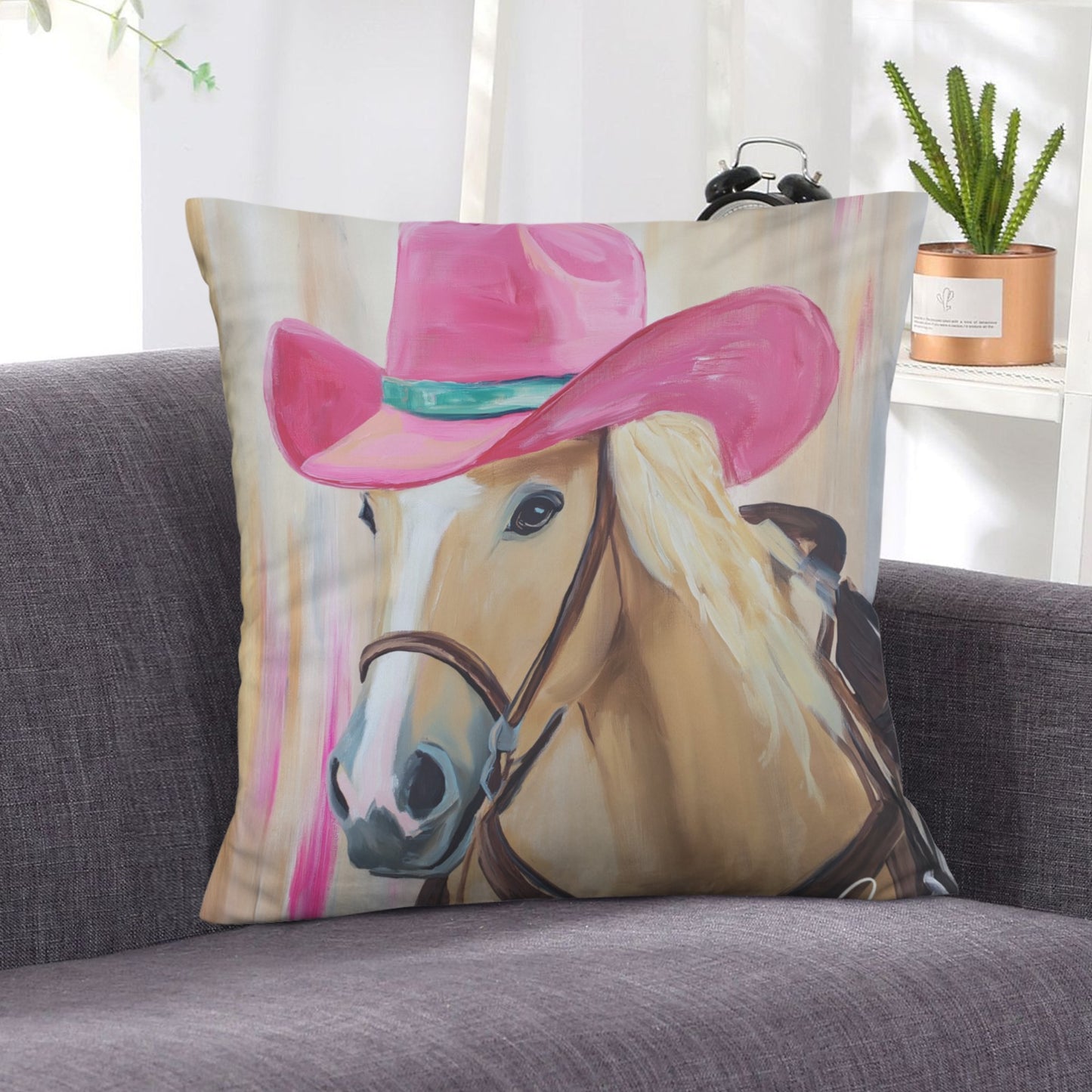 Baha Ranch Cowgirl Horse Velvety Soft Throw Pillow Case Made in America