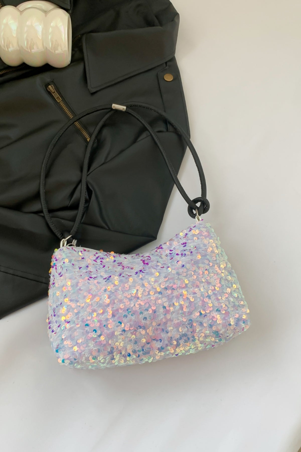 Sequin Double Strap Shoulder Bag choice of colors