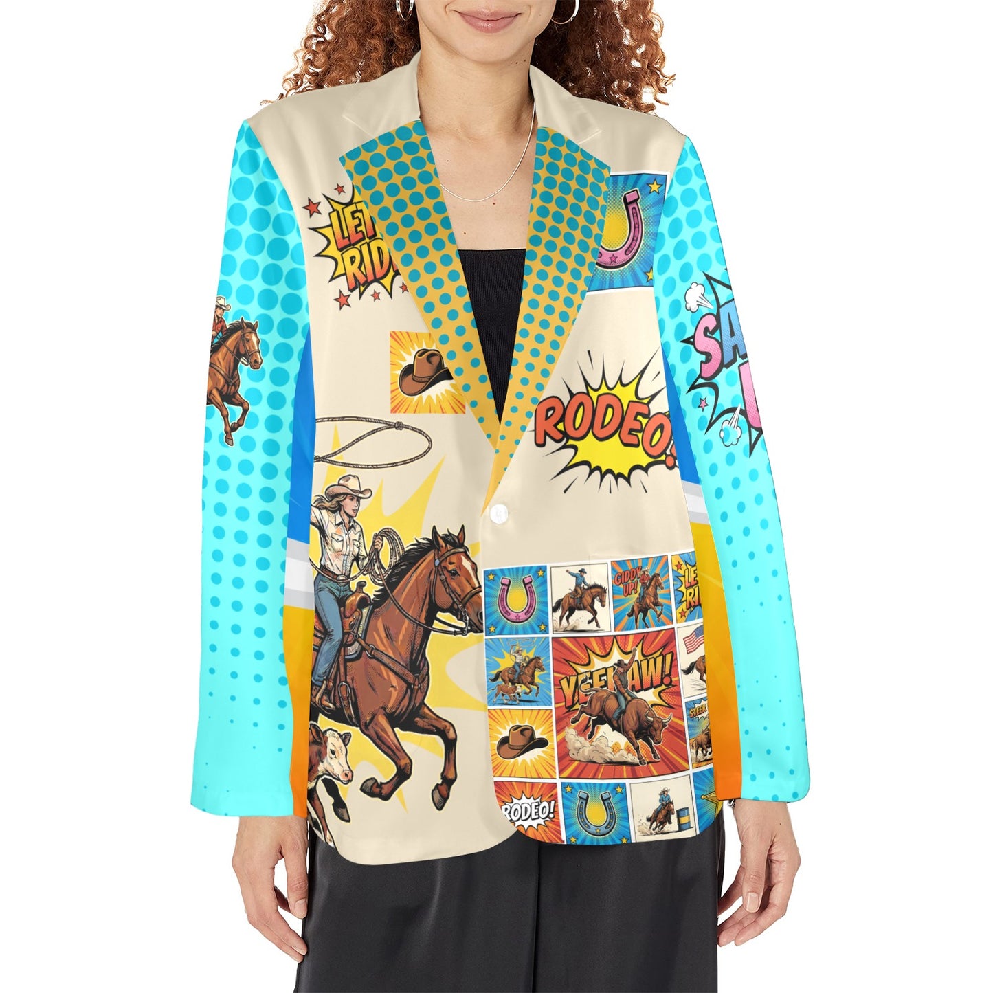 Baha Ranch The Comic Corral Cowgirl Western Rodeo Blazer