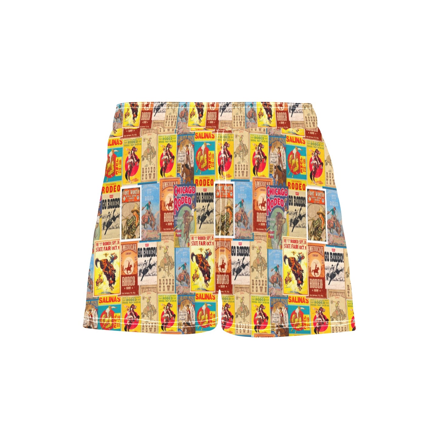 Women's Vintage Rodeo Poster Beach Board Shorts