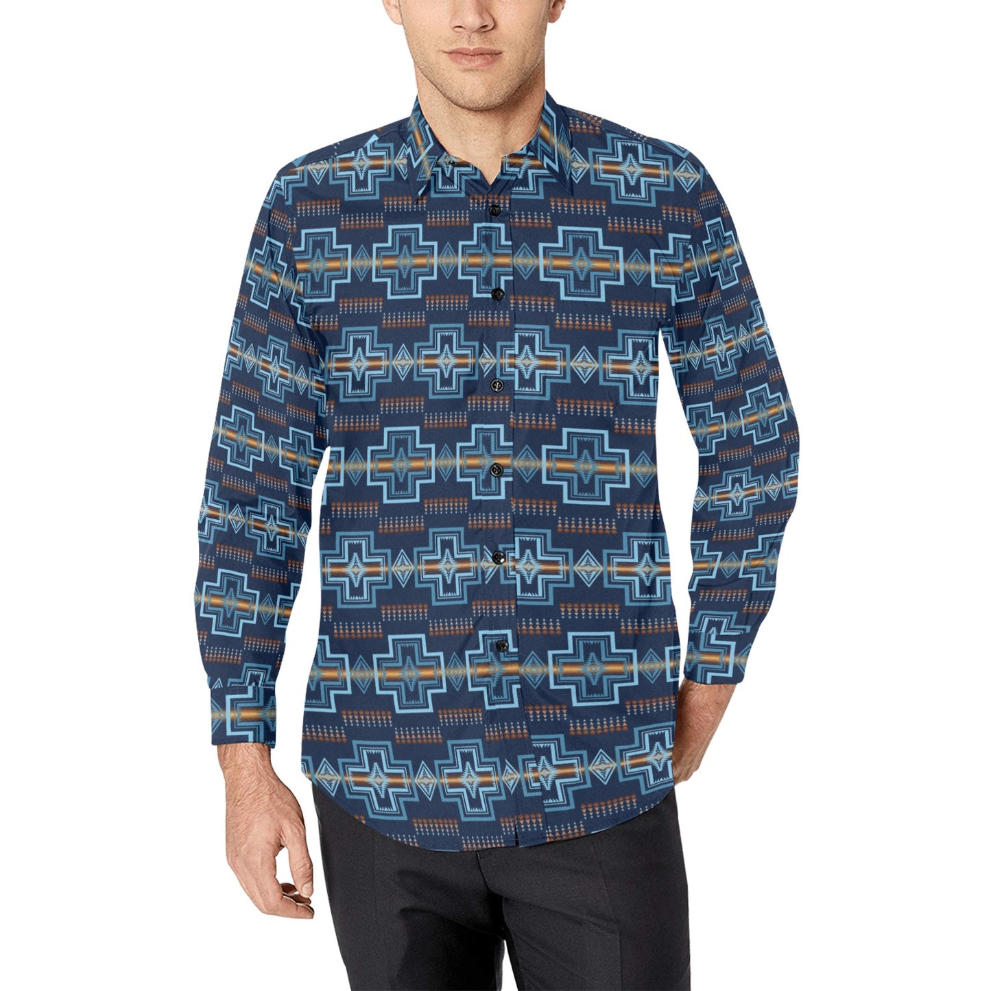 Blue Aztec Unisex Western Shirt