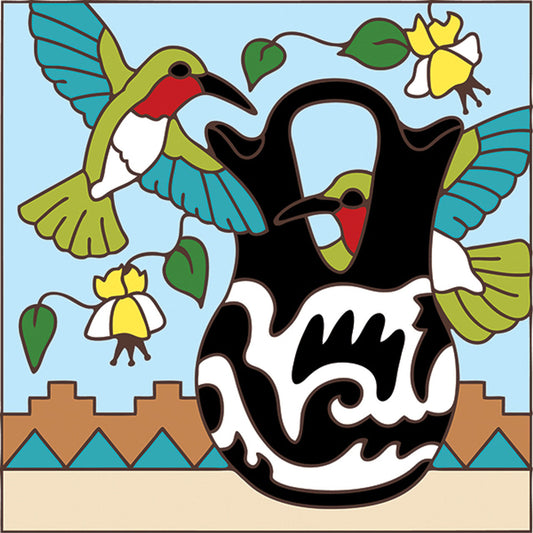 Hummers and Pot Tile on Sand or Turquoise