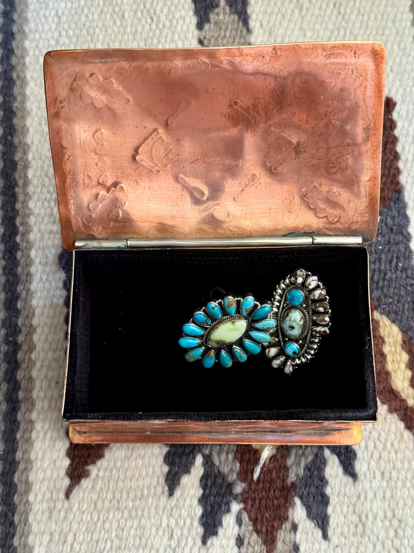 Handmade German Silver and Copper Trinket Box