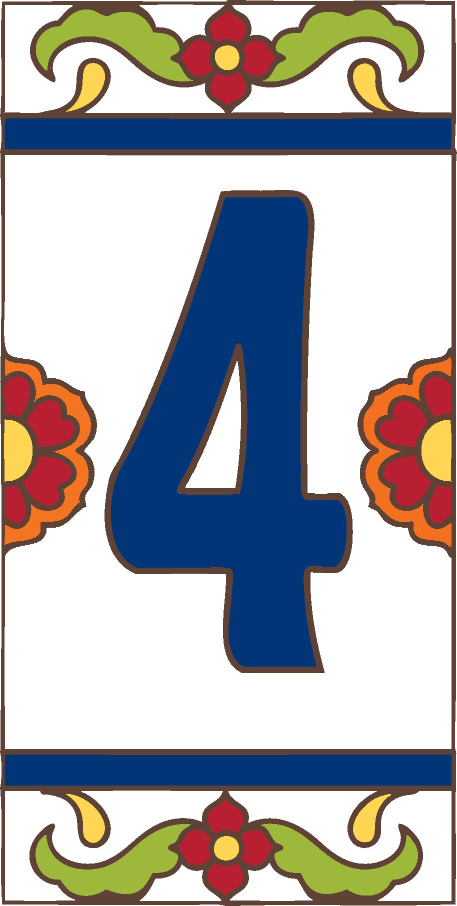 White Talavera Tile House Numbers