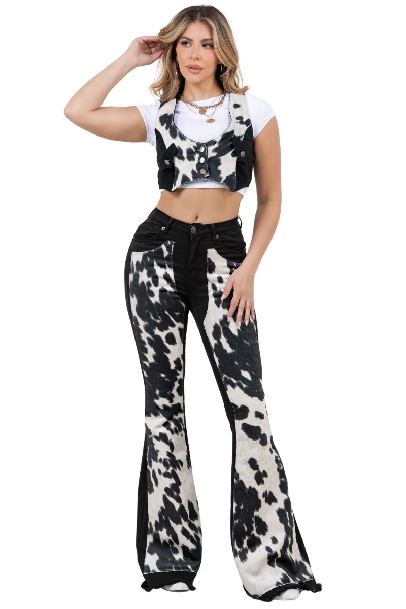 GJG Rodeo Bell Bottom Jean in Black
