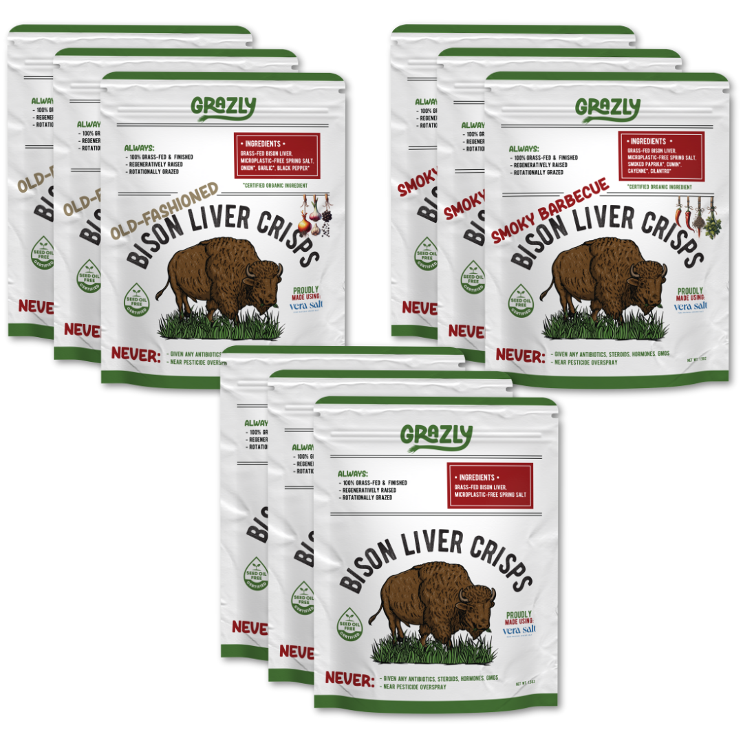 Grazly Bison Liver Crisp Variety Pack