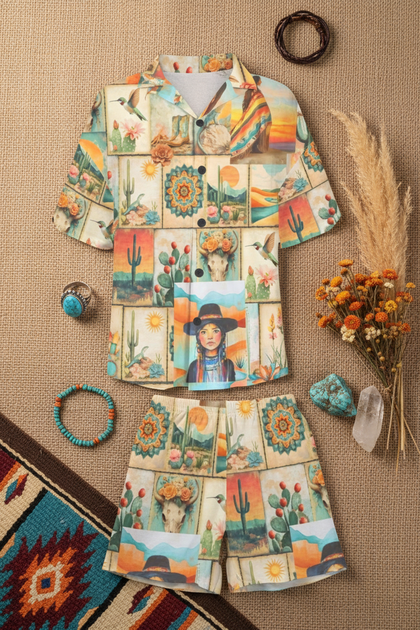 Baha Ranch Pictures of the Southwest Women's Pajama Set Made in America