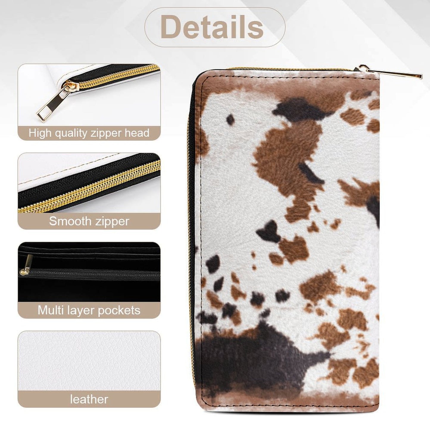 Cow Hide Print Wallet