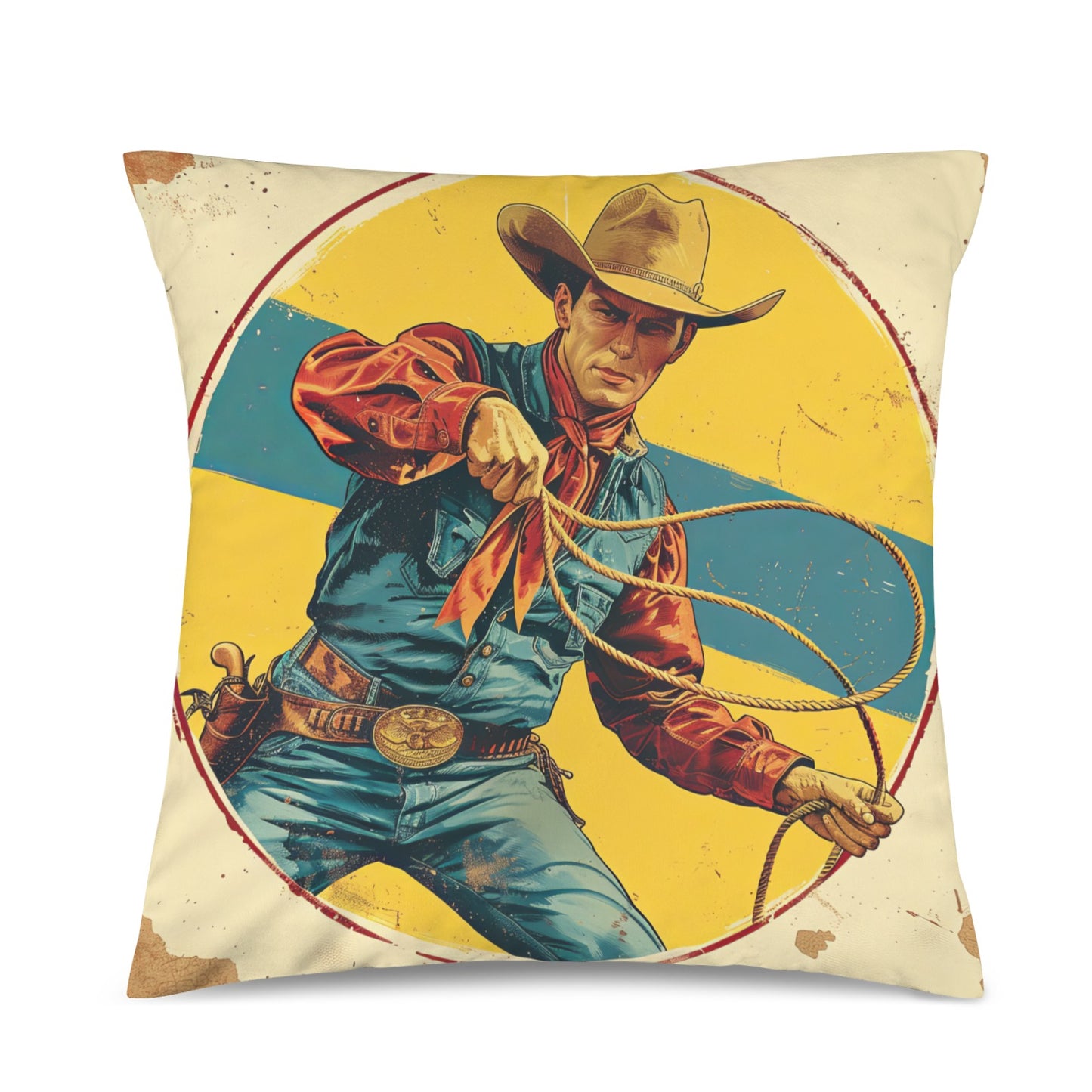 Baha Ranch Rodeo Cowboy Velvety Soft Pillow Case Made in America