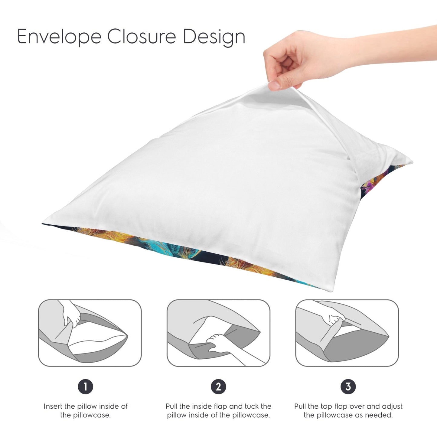 Baha Ranch Velvety Soft Colorful Horses Pillow Cover Made in America