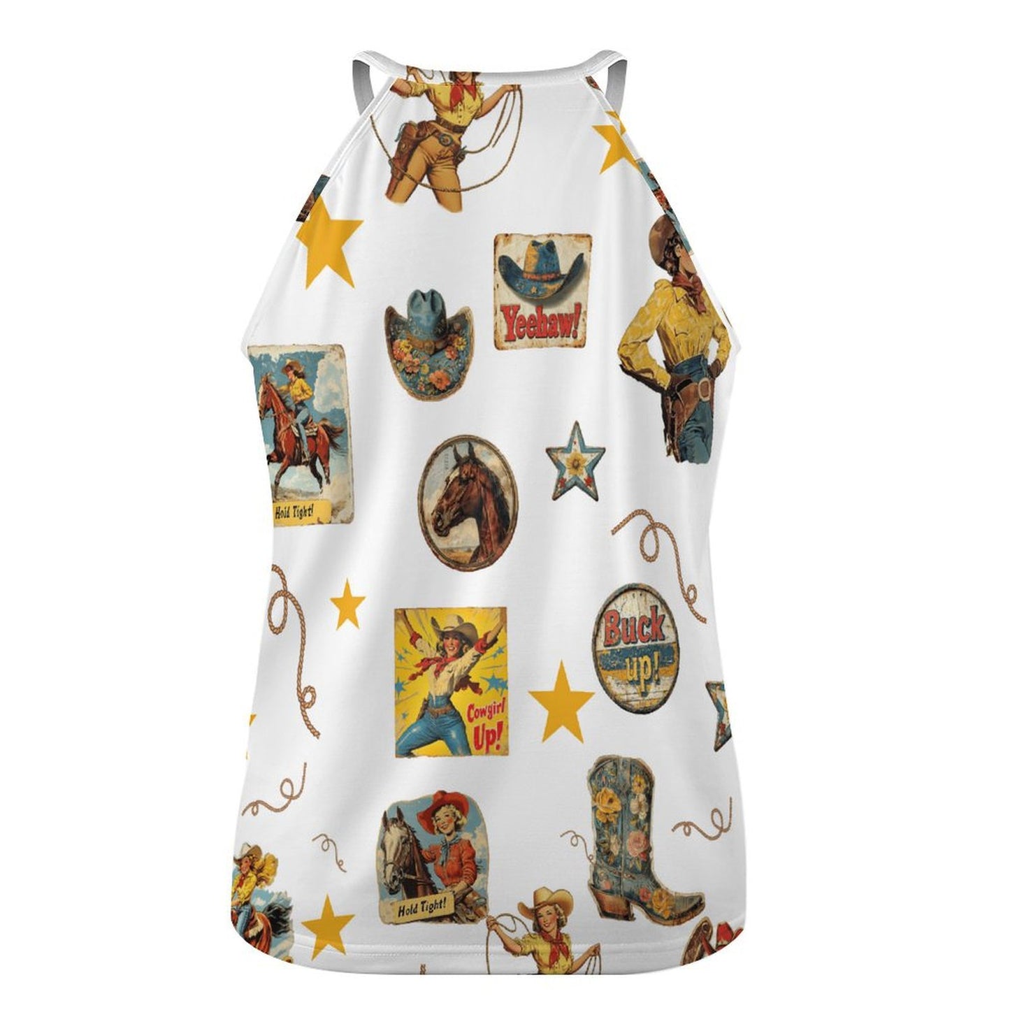 Vintage Cowgirl Collage Western Tank Top