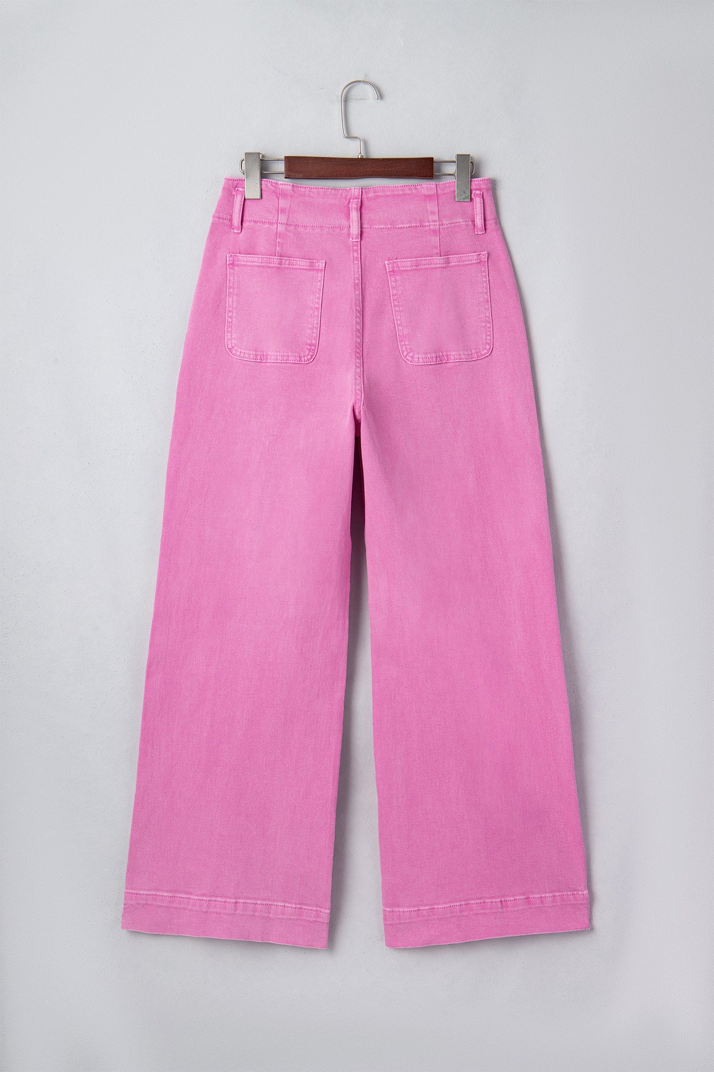 Denim 2-Button High Waist Wide Leg Jeans