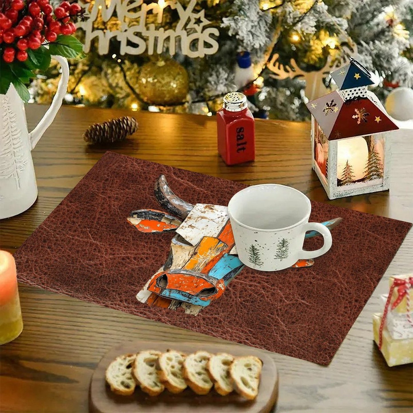 7 Pieces Rustic Ranch Western Cowboy Table Runner and Placemats Set Made in USA