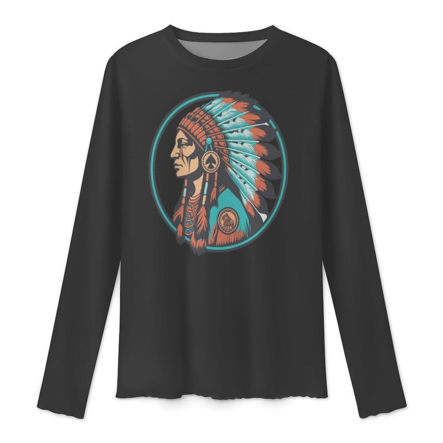 Baha Ranch Indian Chief Long Sleeve Mesh Top