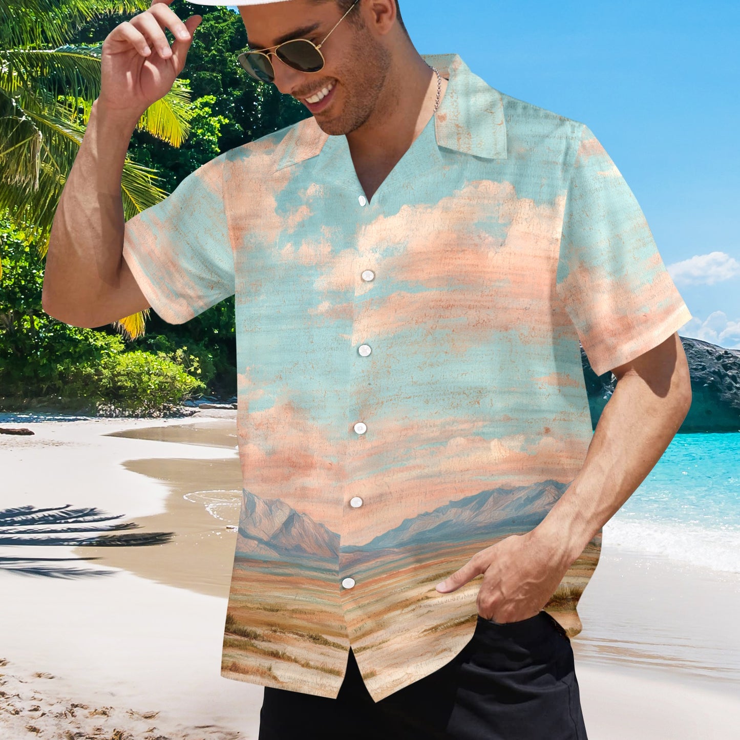 Baha Ranch Southwest Sunset Hawaiian Shirt Made in America