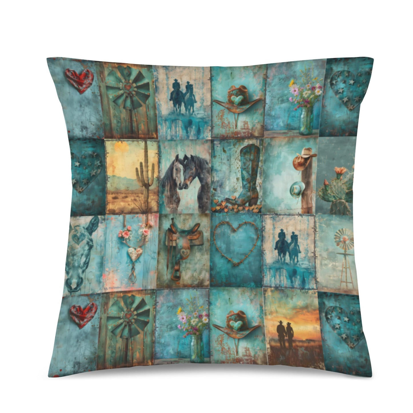 Baha Ranch turquoise Dreams Velvety Soft Pillow Case Made in America