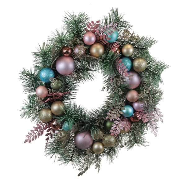 24" Touch of Whimsy Pastel Christmas Wreath
