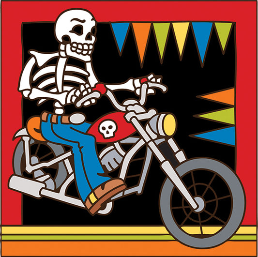 Day of the Dead Biker Tile