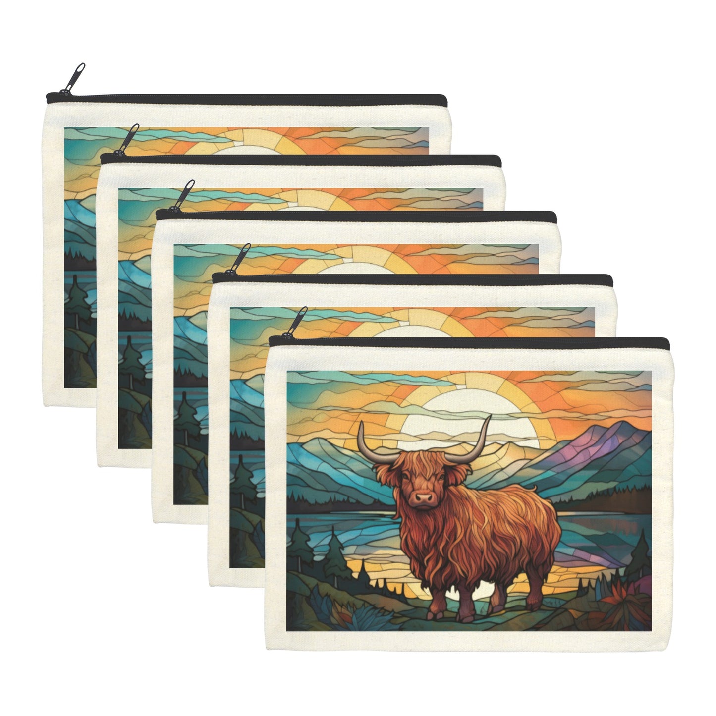 Stained GlasHighland Cosmetic Bag Pack of 5 Made in America