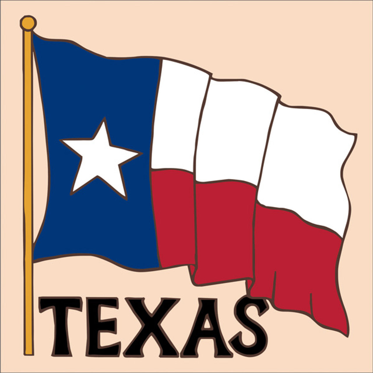 Waving Texas Flag Tile
