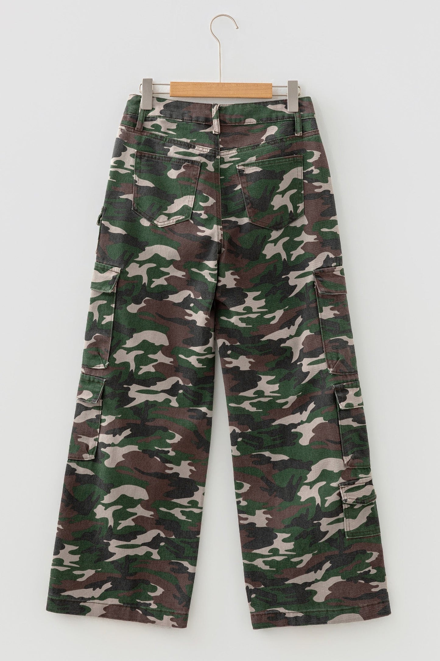 Camo Denim Cargo Wide Leg Pants choice of colors