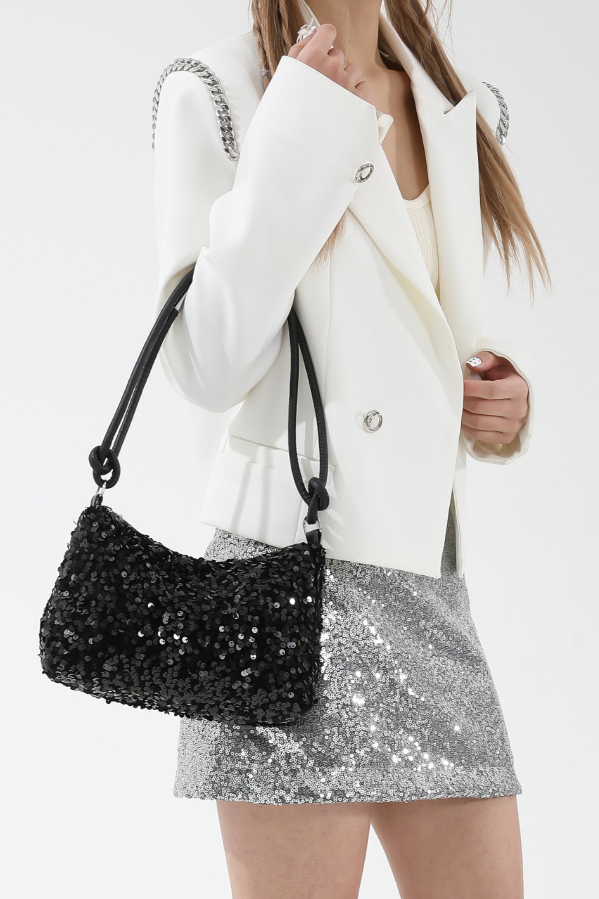 Sequin Double Strap Shoulder Bag choice of colors