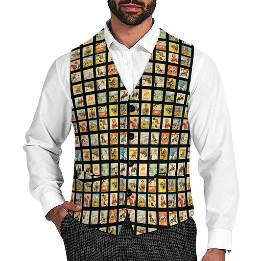 Vintage Western Collage Men's Vest