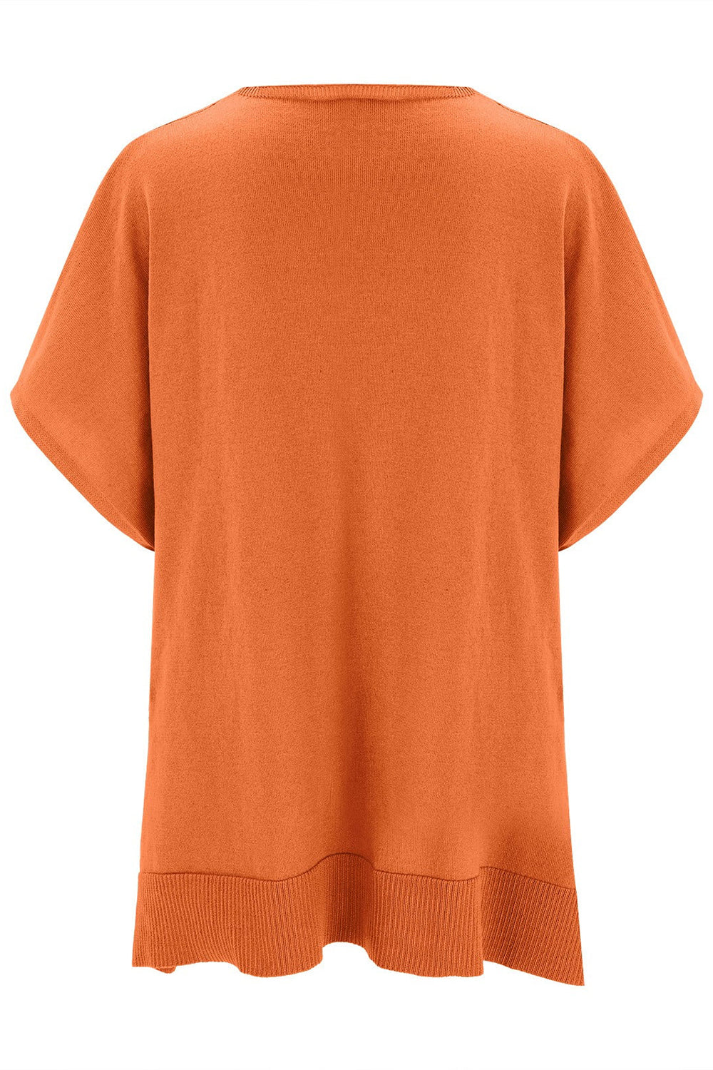 Slit V-Neck Half Sleeve Knit Top choice of colors