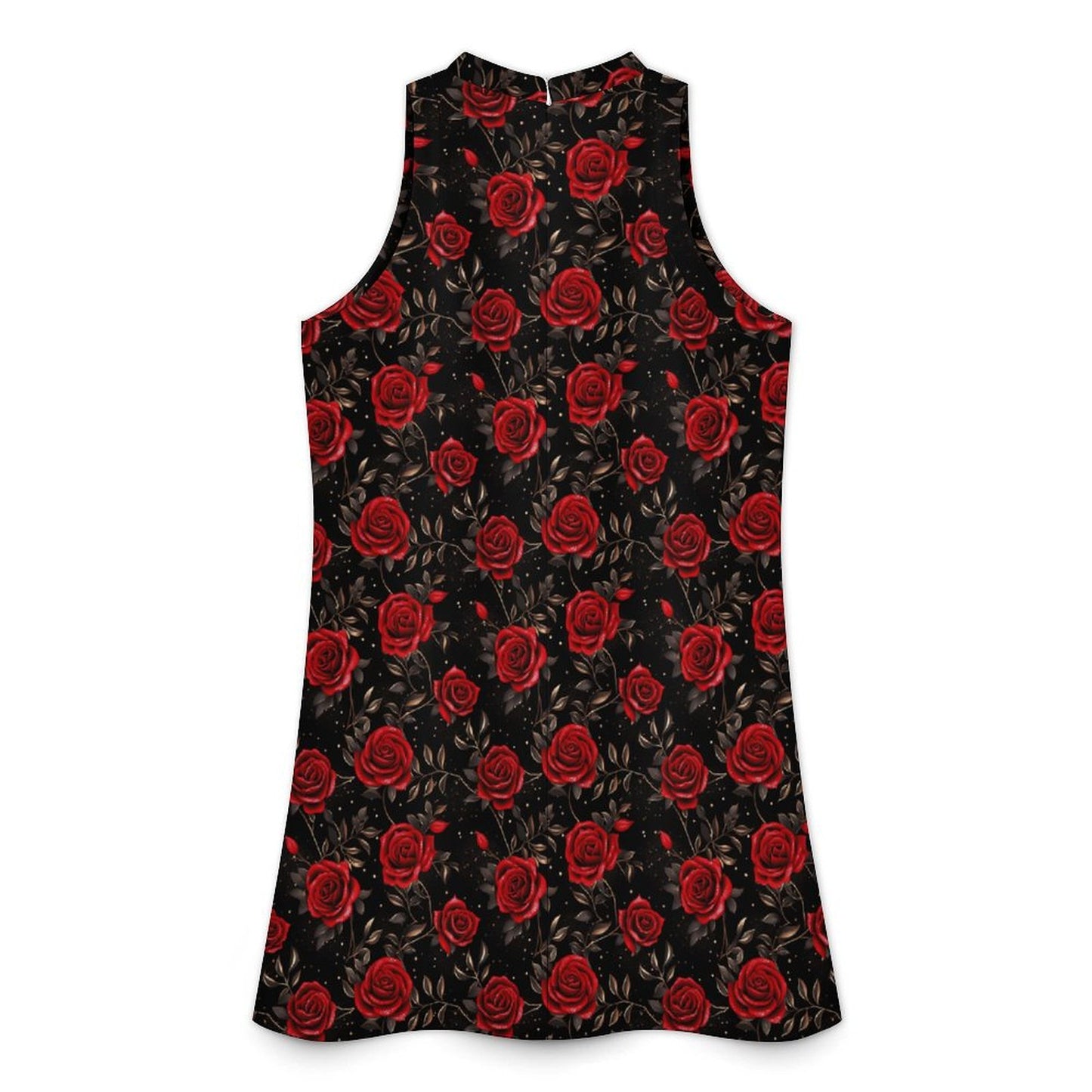 Baha Ranch Coloers de Mexico Romantic Red Roses Sleeveless Mini Dress