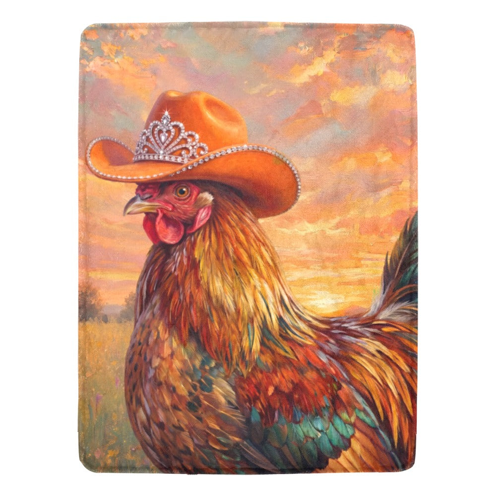 Rhinestone cowgirl Chicken Ultra-Soft Micro Fleece Blanket 60" x 80" Made in America