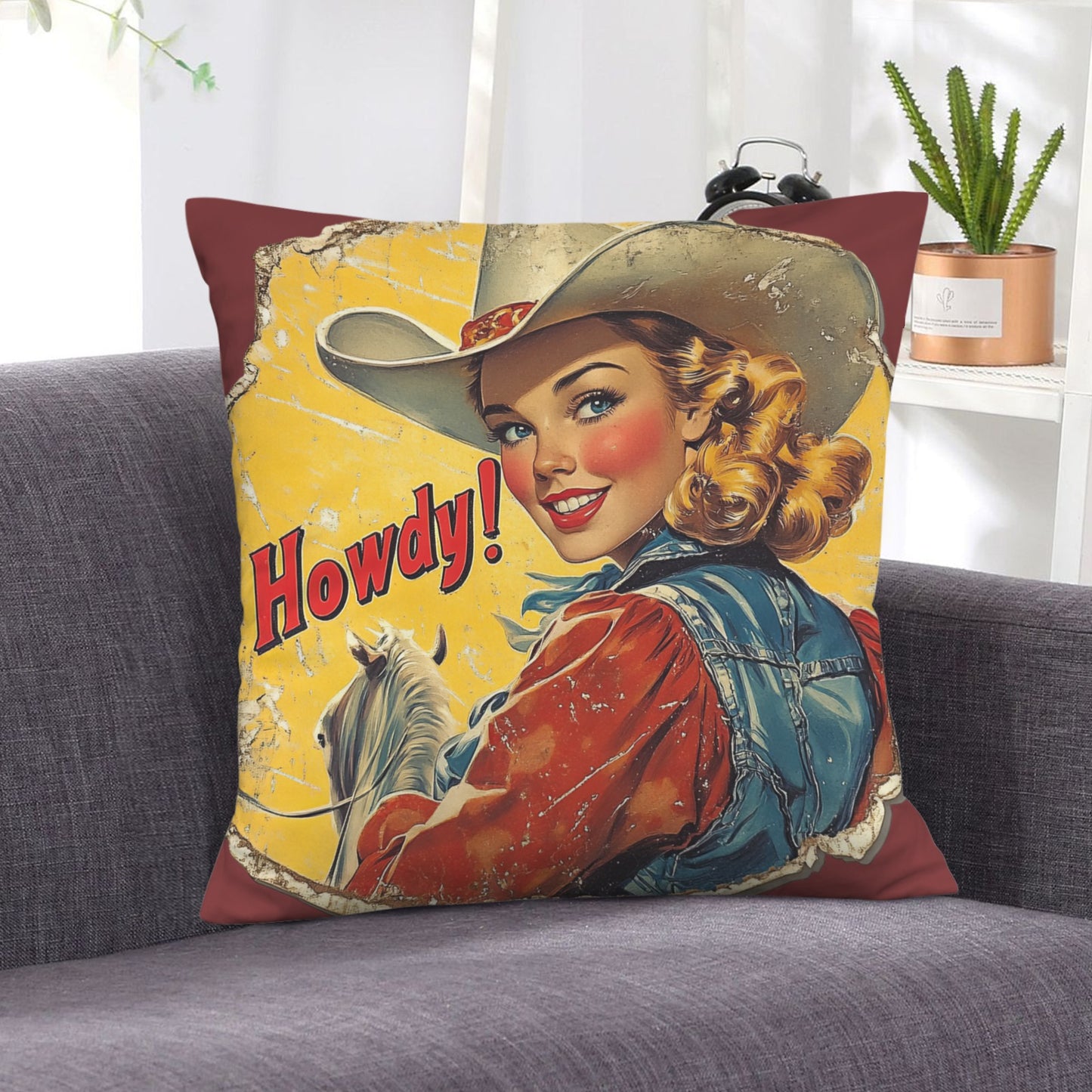 Baha Ranch Howdy Velvety Soft Pillow Case Made in America